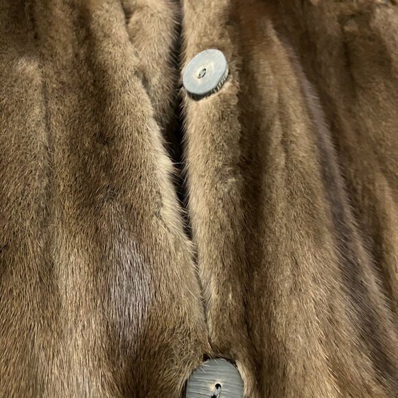Vintage Royal Samink Real Fur Full-length Brown Coat, Wasserman & Son - Picture 7 of 10